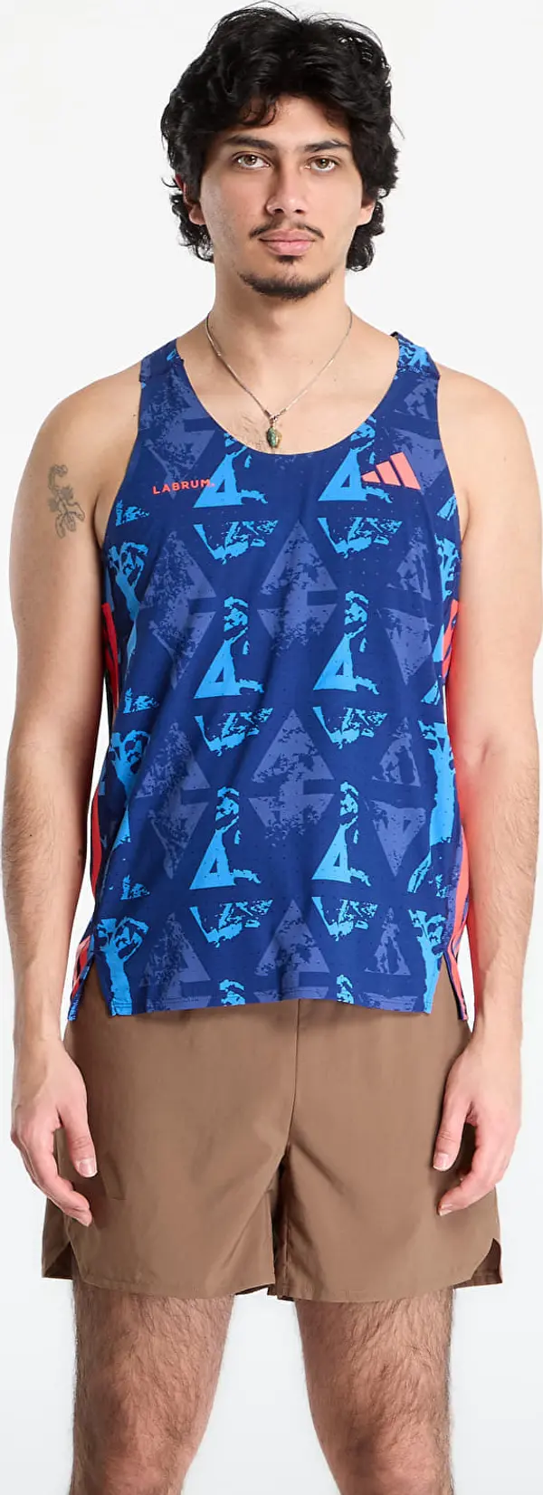 adidas Performance Majice adidas Adizero Labrum Tank Top Dark Blue/ Lucid Red S