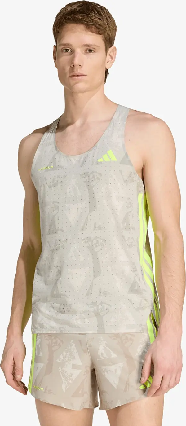 adidas Performance Majice adidas Adizero Labrum Tank Top Sesame/ Solar Yellow M