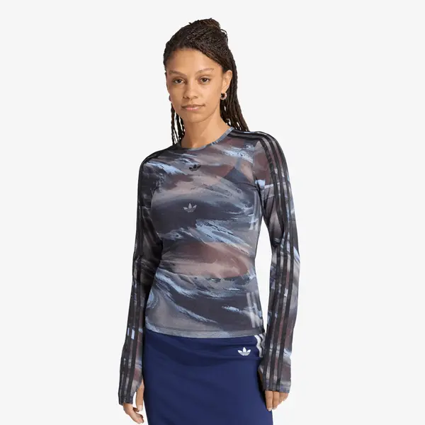 adidas Originals Majice adidas Badigirl Graphic Mesh Tee Olive Strata/ Aurora Coffee/ Crystal Sky/ Black S