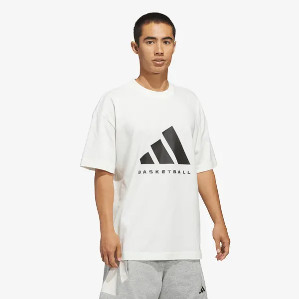 adidas Originals Majice adidas Basketball T-Shirt (Gender Neutral) Off White/ Black XL