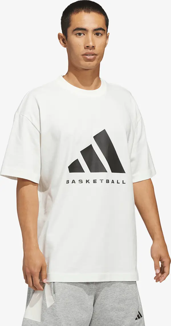adidas Originals Majice adidas Basketball T-Shirt (Gender Neutral) Off White/ Black XXL