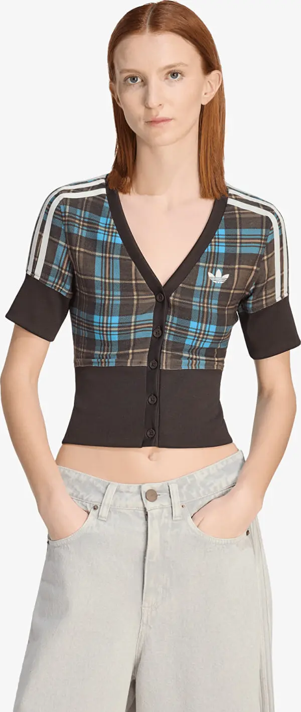 adidas Originals Majice adidas Checked V-Neck Shirt With Buttons Multicolor S