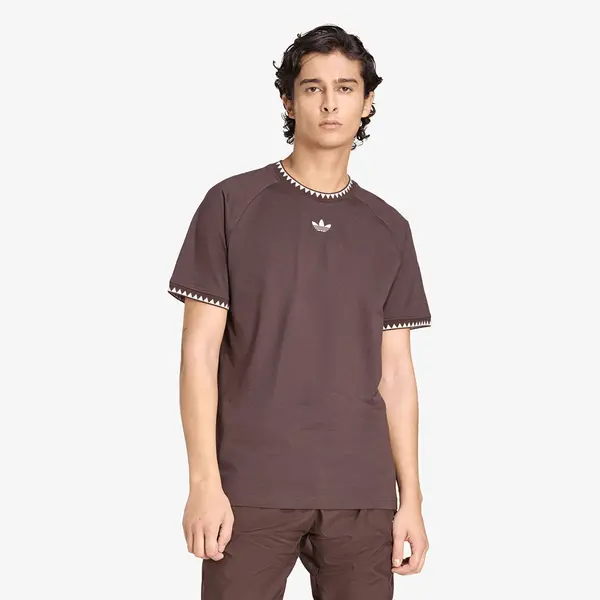 adidas Originals Majice adidas Chest Stripes Engineered Collar T-Shirt Aurora Coffee L