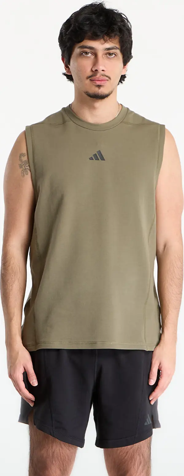 adidas Performance Majice adidas D4T X Sleeveless Tank Top Olive Strata S