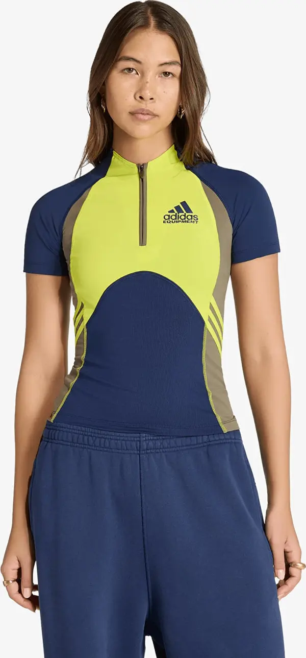 adidas Originals Majice adidas Equipment Tight Short-Sleeve T-Shirt Night Indigo/ Acid Yellow/ Olive Strata S