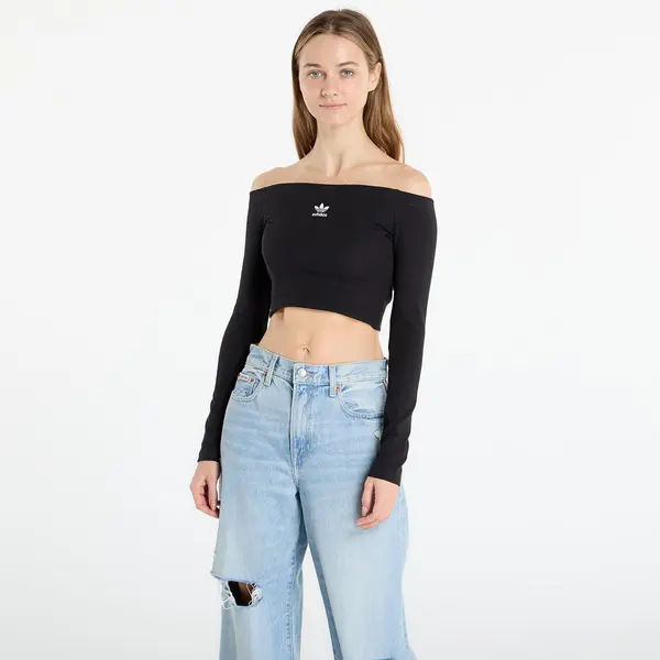 adidas Originals Majice adidas Essentials Rib Off Shoulder Long-Sleeve Top T-Shirt Black L