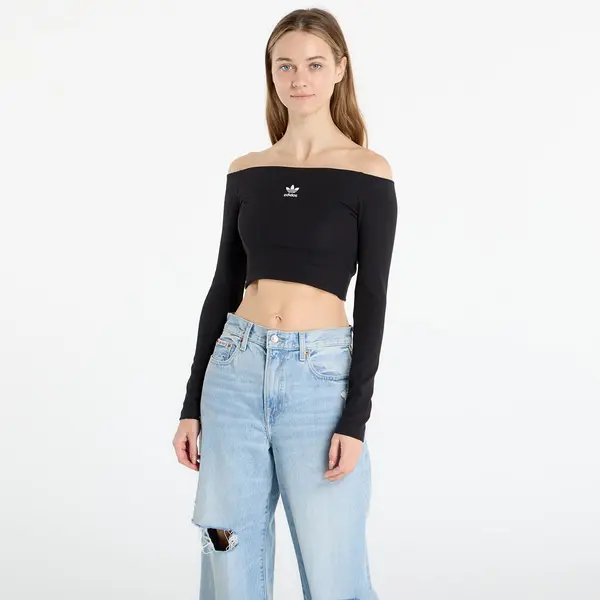 adidas Originals Majice adidas Essentials Rib Off Shoulder Long-Sleeve Top T-Shirt Black S