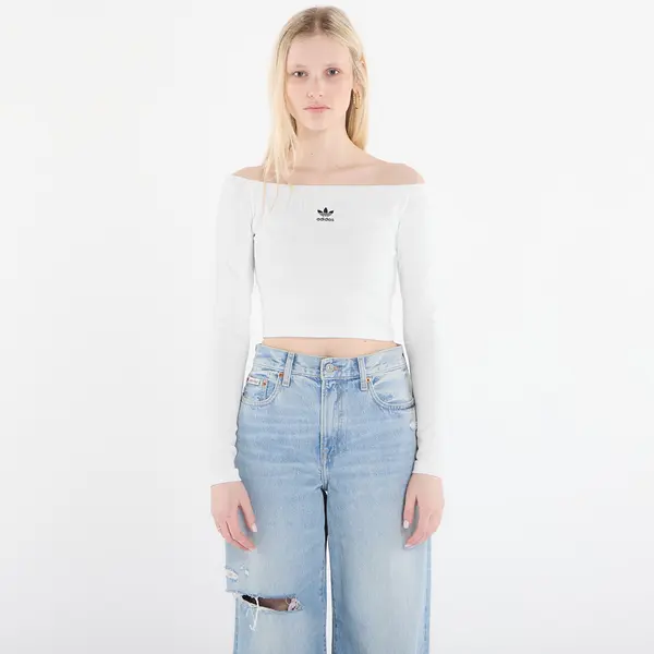 adidas Originals Majice adidas Essentials Rib Off Shoulder Long-Sleeve Top T-Shirt White L