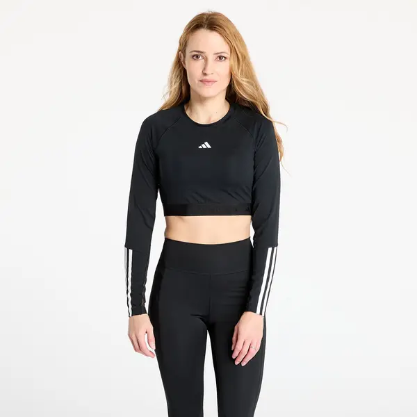 adidas Performance Majice adidas Hyperglam Training Cropped Long Sleeve Long-Sleeve Top Black/ White L
