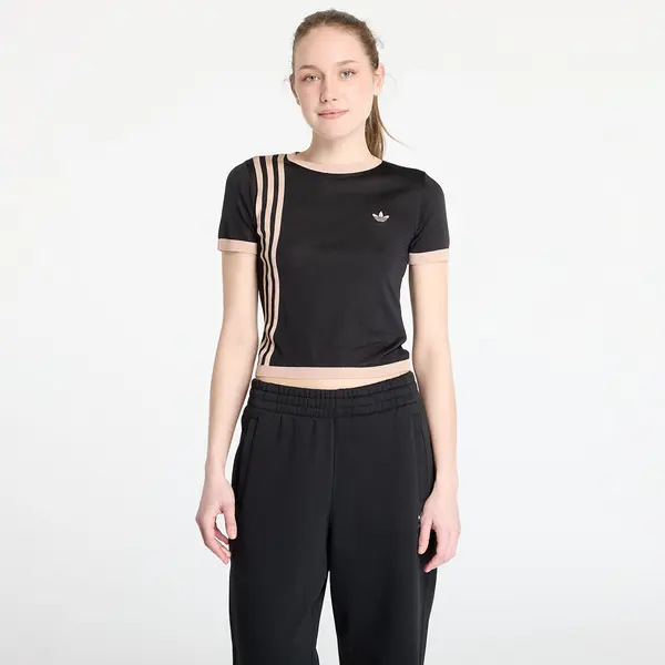 adidas Originals Majice adidas Knitted 3 Stripe Short Tee Black S