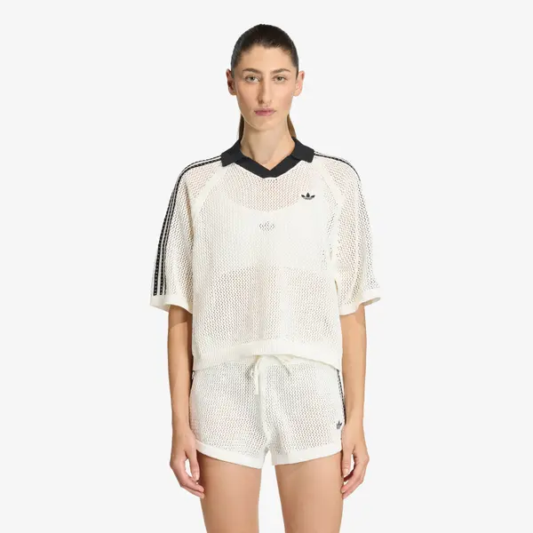 adidas Originals Majice adidas Knitted Crochet Polo Off White M