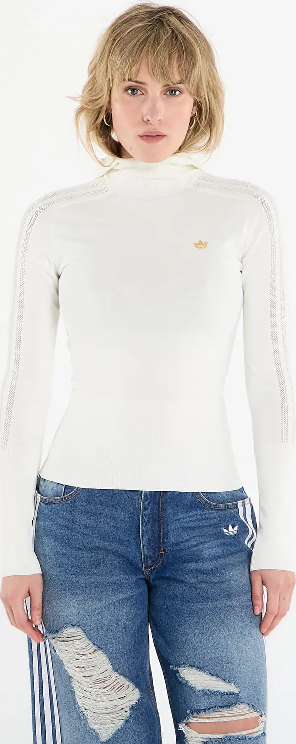 adidas Originals Majice adidas Knitted Hooded Long Sleeve Off White XS