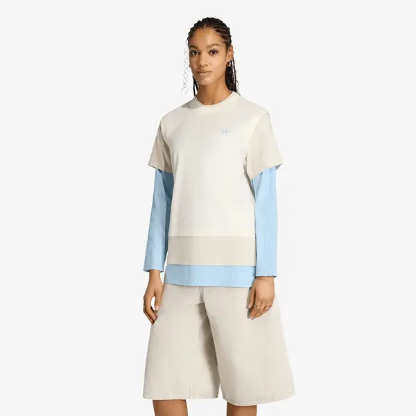 adidas Originals Majice adidas Loose Layered Long Sleeve T-Shirt Off White M