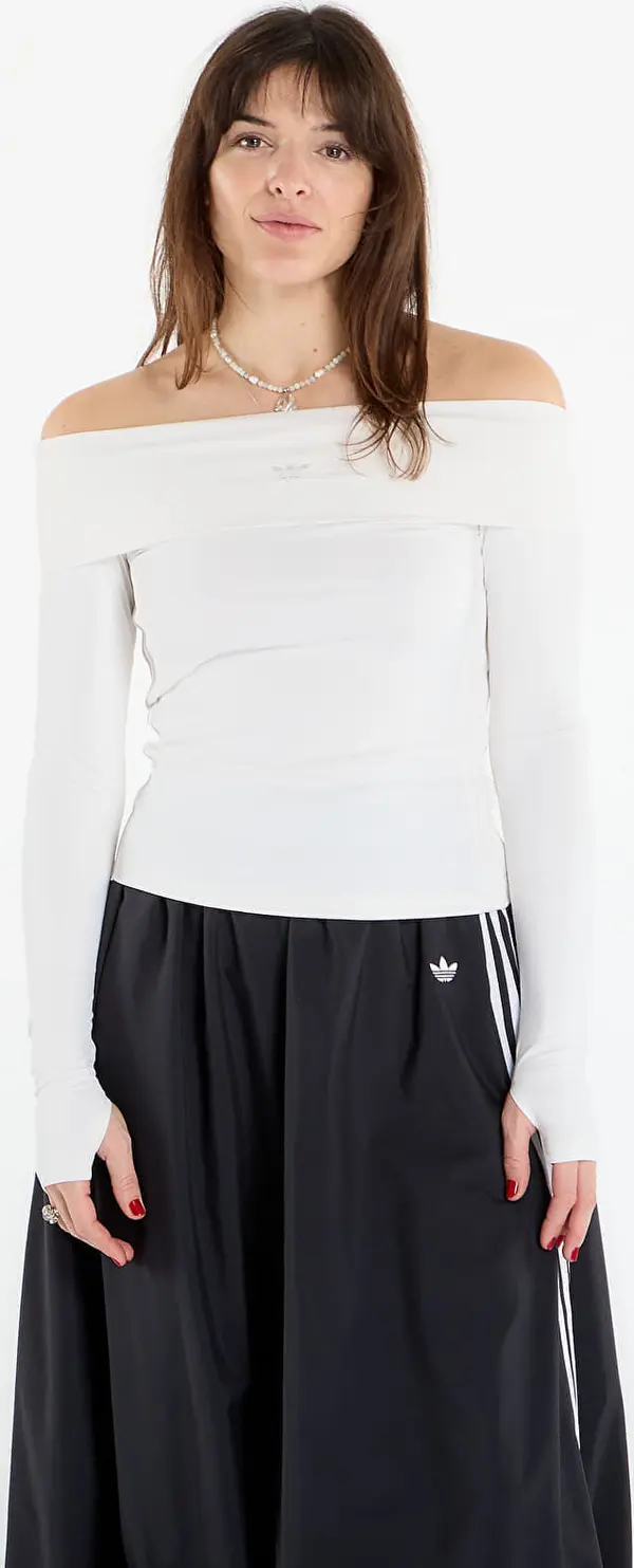 adidas Originals Majice adidas Off-Shoulder Long Sleeve Long-Sleeve Top Cloud White M