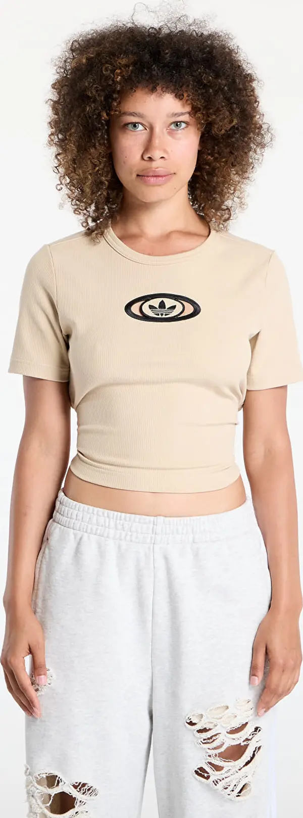 adidas Originals Majice adidas Originals Campus 2000 Back Cut Out Rib T-Shirt Stone Khaki M