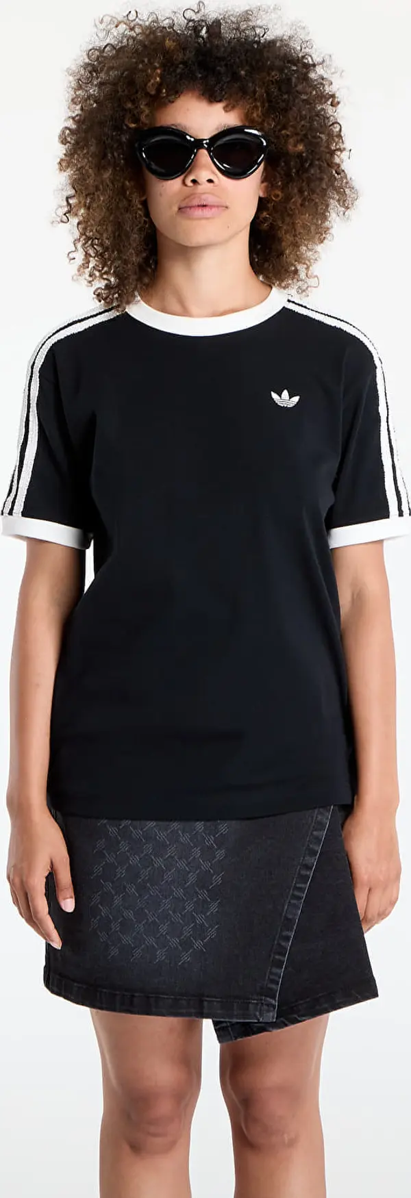 adidas Originals Majice adidas Originals Ruffle 3-Stripes T-Shirt Black XS