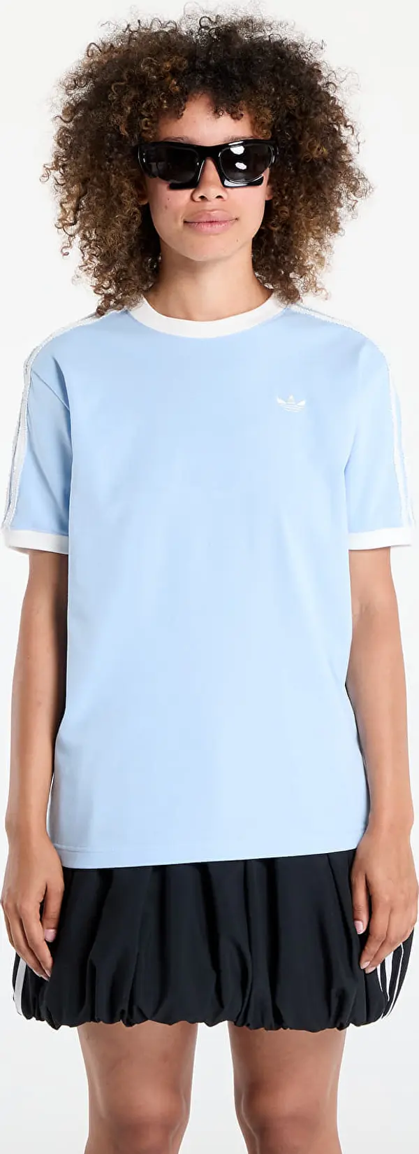adidas Originals Majice adidas Originals Ruffle 3-Stripes T-Shirt Clear Sky XS