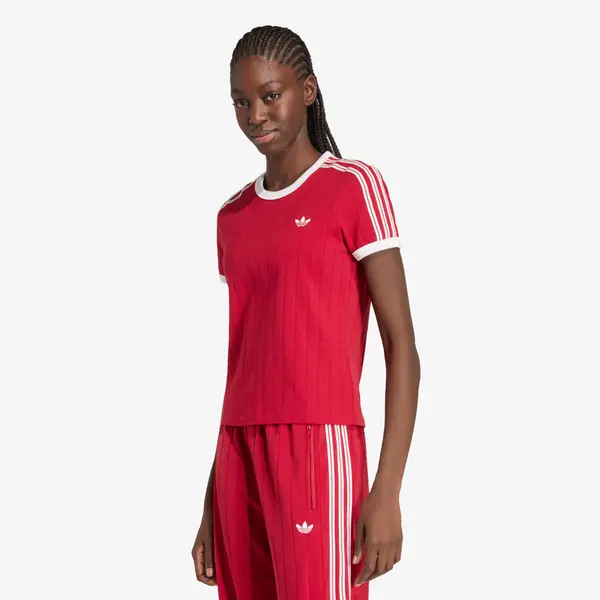 adidas Originals Majice adidas Pinstripe Short Sleeve Slim Tee Team Victory Red/ White/ Team Victory Red XS