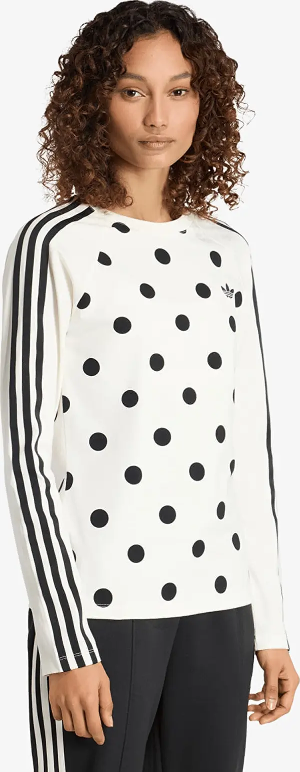 adidas Originals Majice adidas Polka Dots Slim Long Sleeve Long-Sleeve Top Off White M