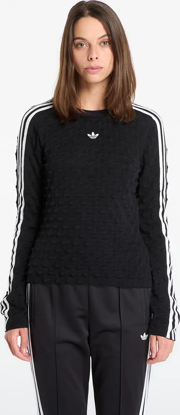 adidas Originals Majice adidas Slim Solid Spike Knit Sweatshirt Black L