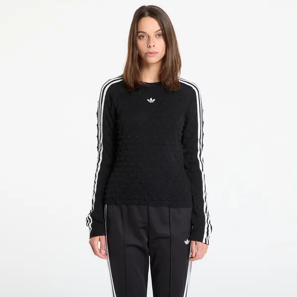 adidas Originals Majice adidas Slim Solid Spike Knit Sweatshirt Black S