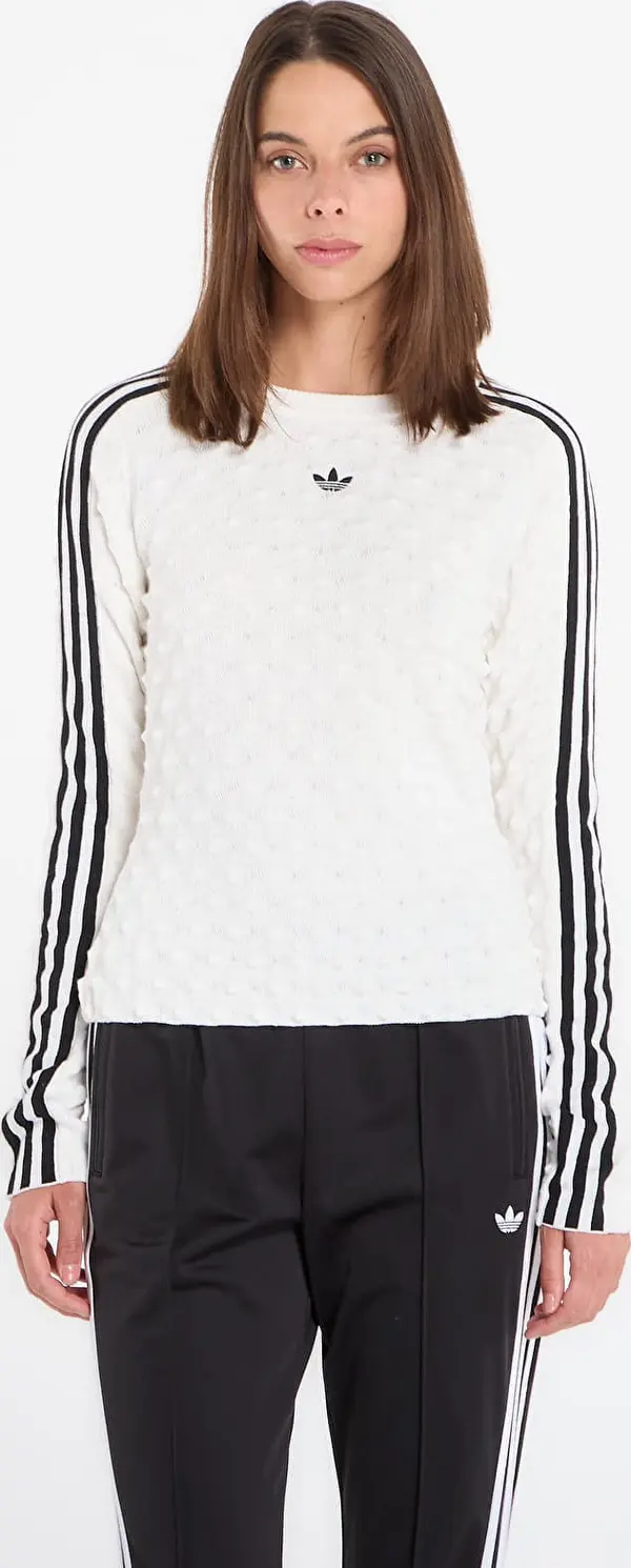 adidas Originals Majice adidas Slim Solid Spike Knit Sweatshirt White M