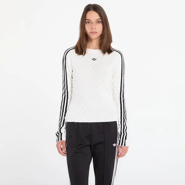 adidas Originals Majice adidas Slim Solid Spike Knit Sweatshirt White XS