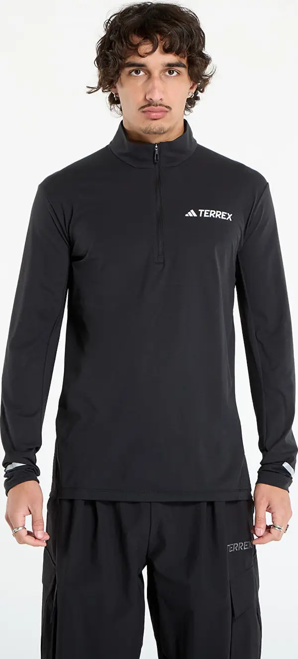 adidas Performance Majice adidas Terrex Xperior Half-Zip Long-Sleeve Top Black XL