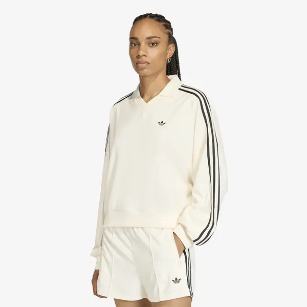 adidas Originals Majice adidas Terry Towel V Neck Long Sleeves Polo Shirt Off White L