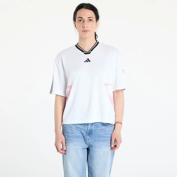 adidas Performance Majice adidas Tiro Cut 3 Stripes Color Block Boyfriend T-Shirt White/ Black/ True Pink M