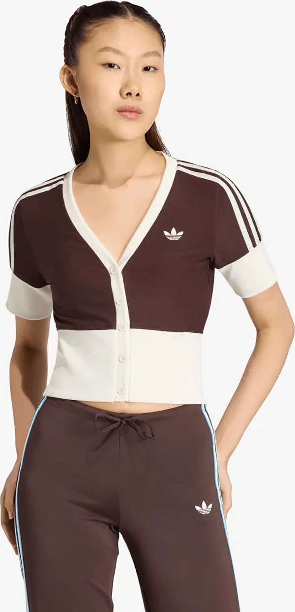 adidas Originals Majice adidas V-Neck Shirt With Buttons Aurora Coffee M