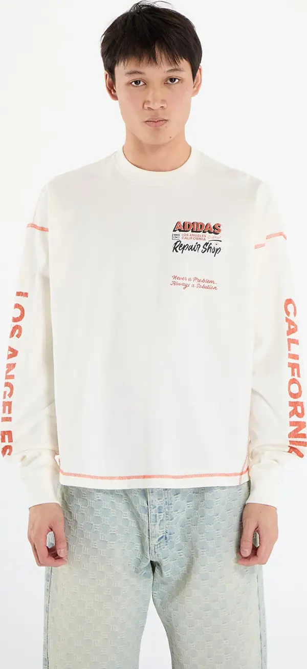 adidas Originals Majice adidas Wilshire LS T-Shirt Off White XL