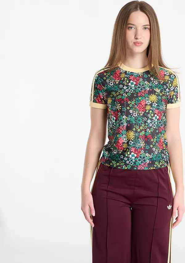 adidas Originals Majice adidas X Liberty London 3 Stripes T-Shirt Black/ Bold Green/ Collegiate Green- Eqt Yellow M