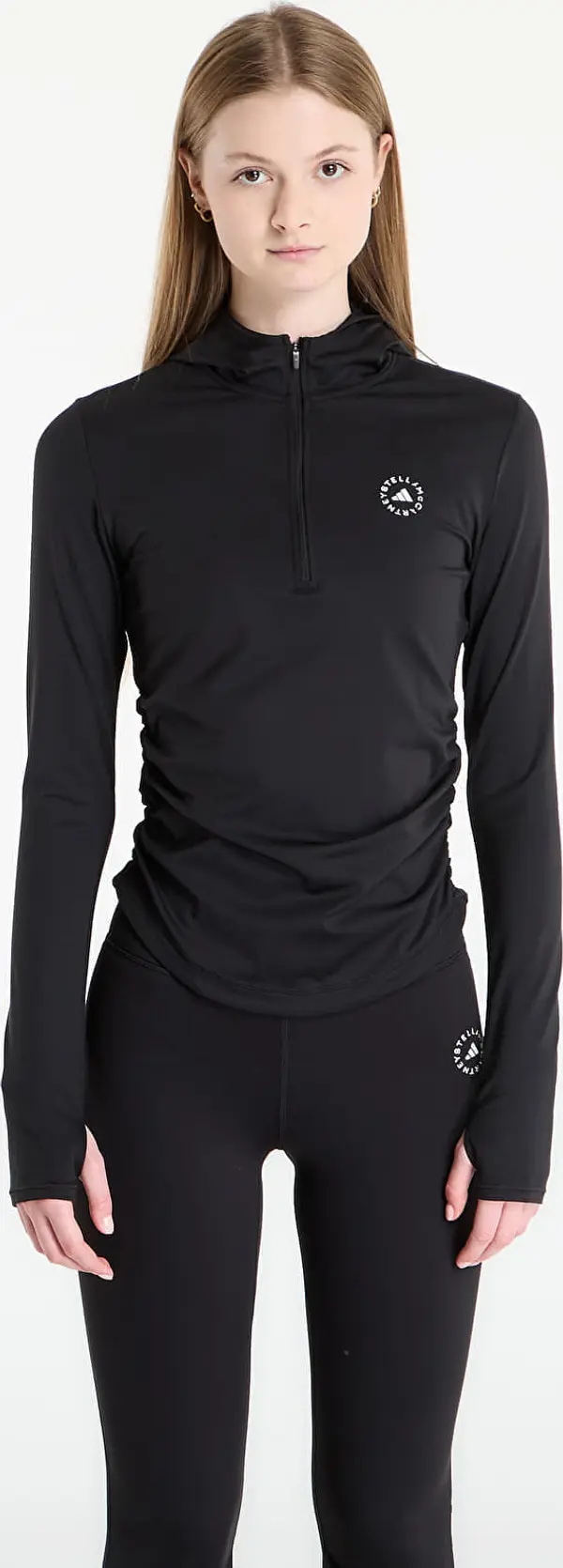 adidas Performance Majice adidas x Stella Mccartney Studio Ruched Long Sleeve T-Shirt Black S