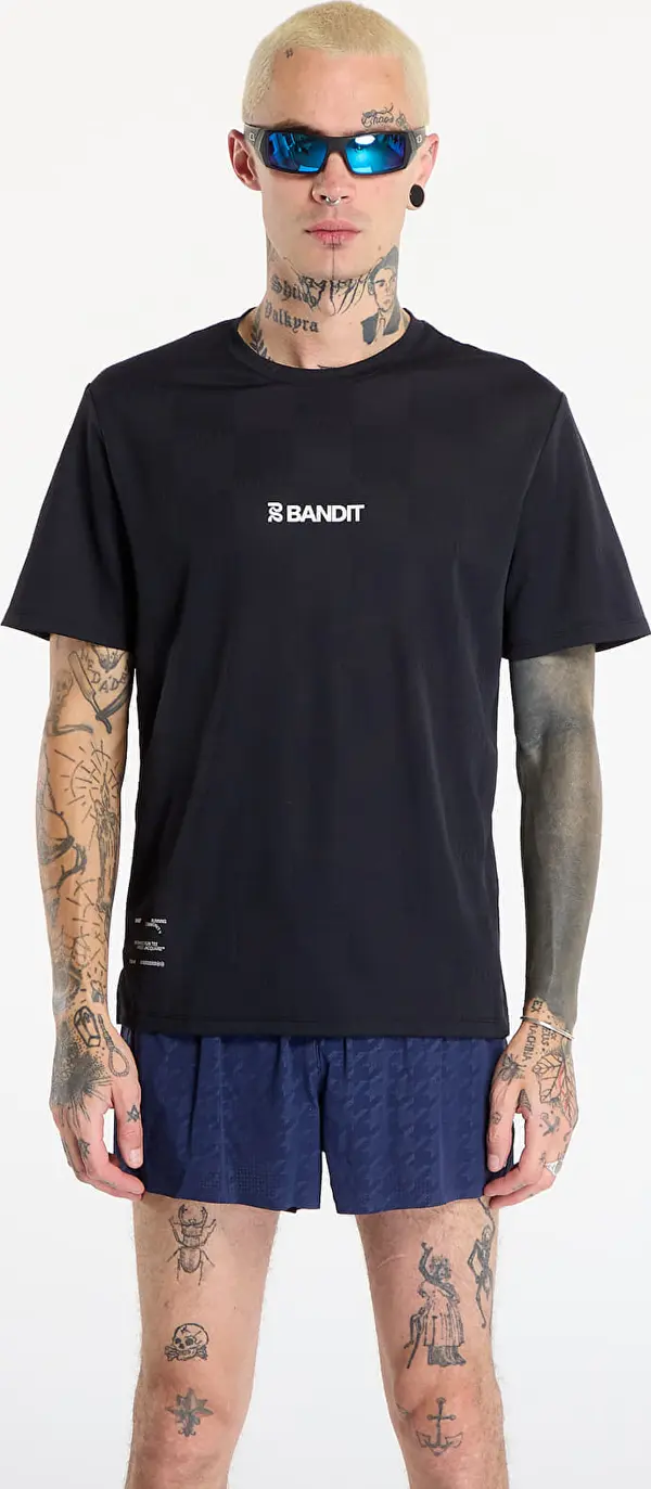 BANDIT Majice Bandit Cheque Jacquard Short Sleeve Tee Black S
