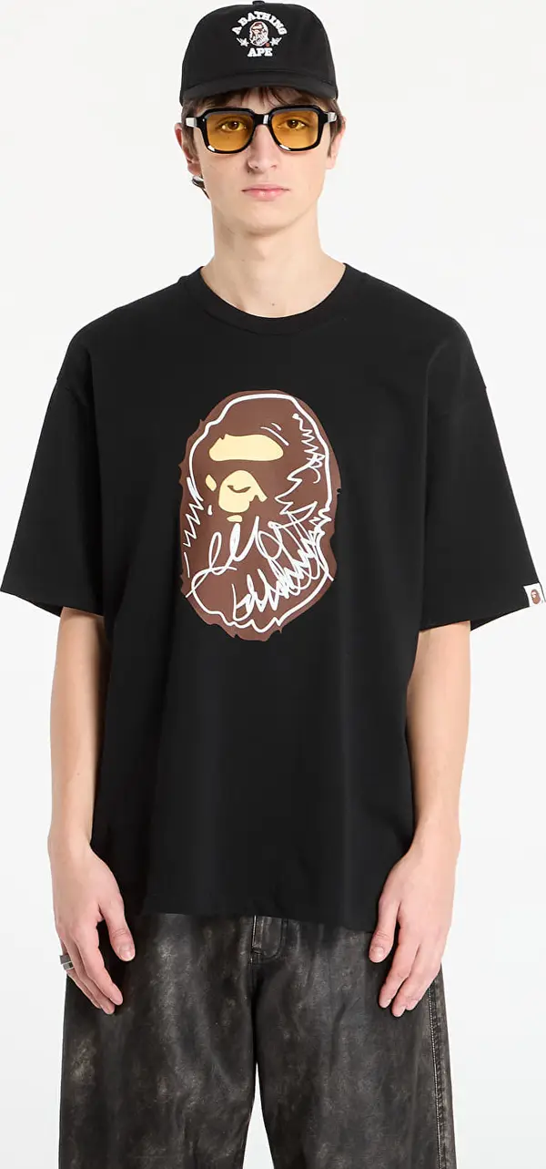 A BATHING APE Majice BAPE® x FOOTSHOP - Scribble Ape Tee Black XXL