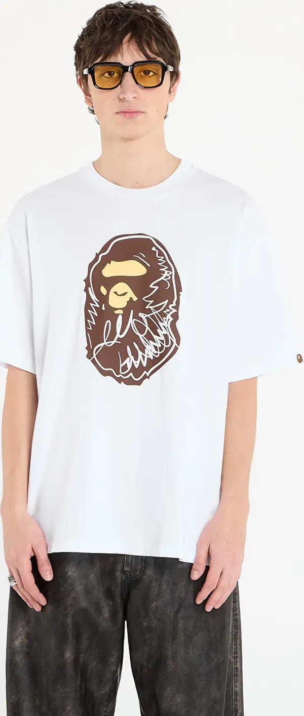 A BATHING APE Majice BAPE® x FOOTSHOP - Scribble Ape Tee White M
