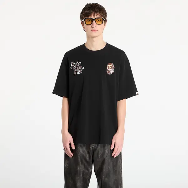 A BATHING APE Majice BAPE® x FOOTSHOP - Scribble Logo Tee Black S