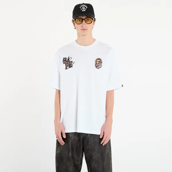 A BATHING APE Majice BAPE® x FOOTSHOP - Scribble Logo Tee White M