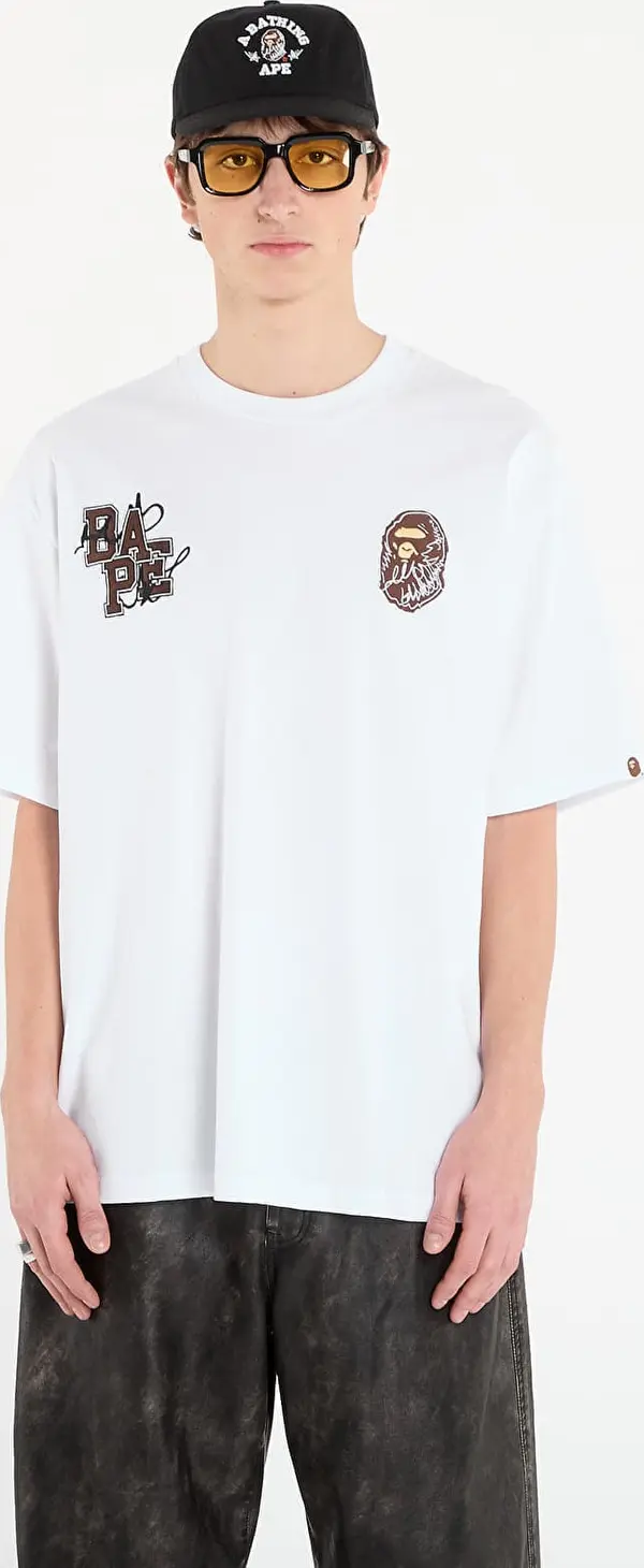 A BATHING APE Majice BAPE® x FOOTSHOP - Scribble Logo Tee White XL