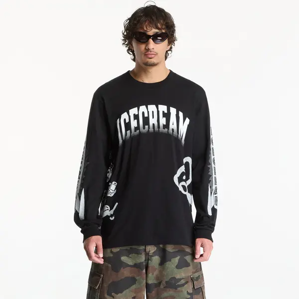 Billionaire Boys Club Icecream Majice Billionaire Boys Club Icecream Halftone Multi Logo Ls T-Shirt Black XXL