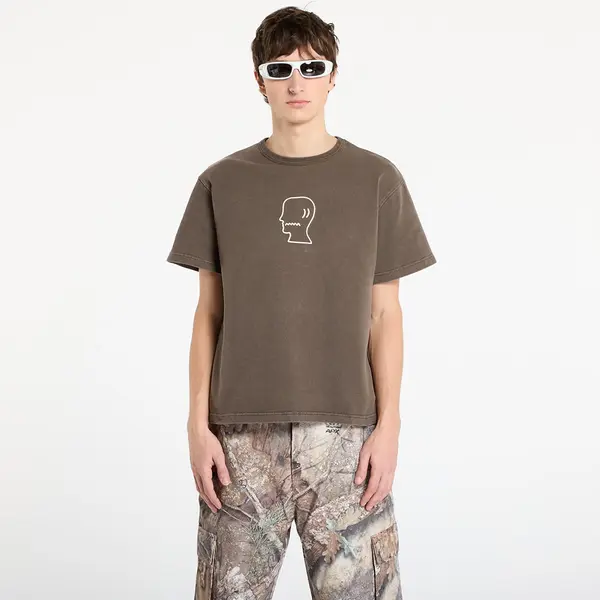 Brain Dead Majice Brain Dead Heavyweight 3D Embroidery Logohead T-Shirt Brown XL