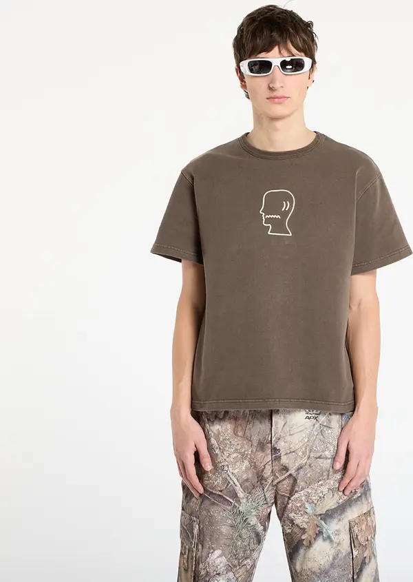 Brain Dead Majice Brain Dead Heavyweight 3D Embroidery Logohead T-Shirt Brown XL