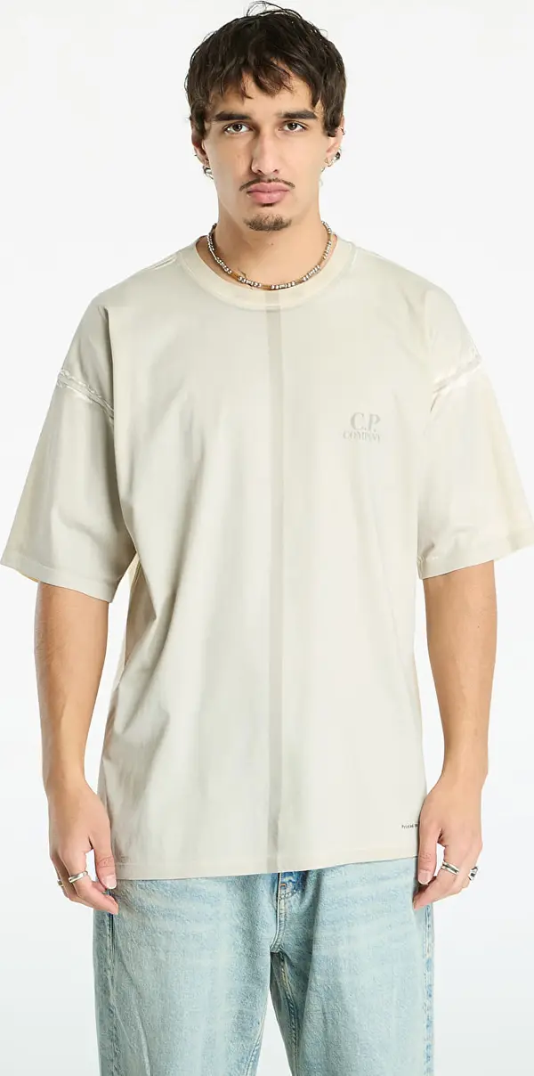 C.P. Company Majice C.P. Company 24/1 Jersey Short Sleeve Printed Logo T-Shirt Pistachio Shell Beige M