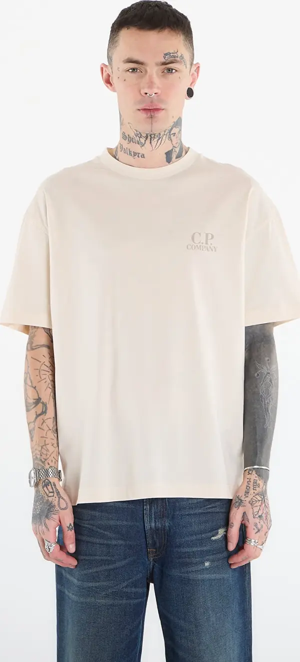 C.P. Company Majice C.P. Company 30/1 Jersey Short Sleeve Logo T-Shir Frozen Dew/ White XL