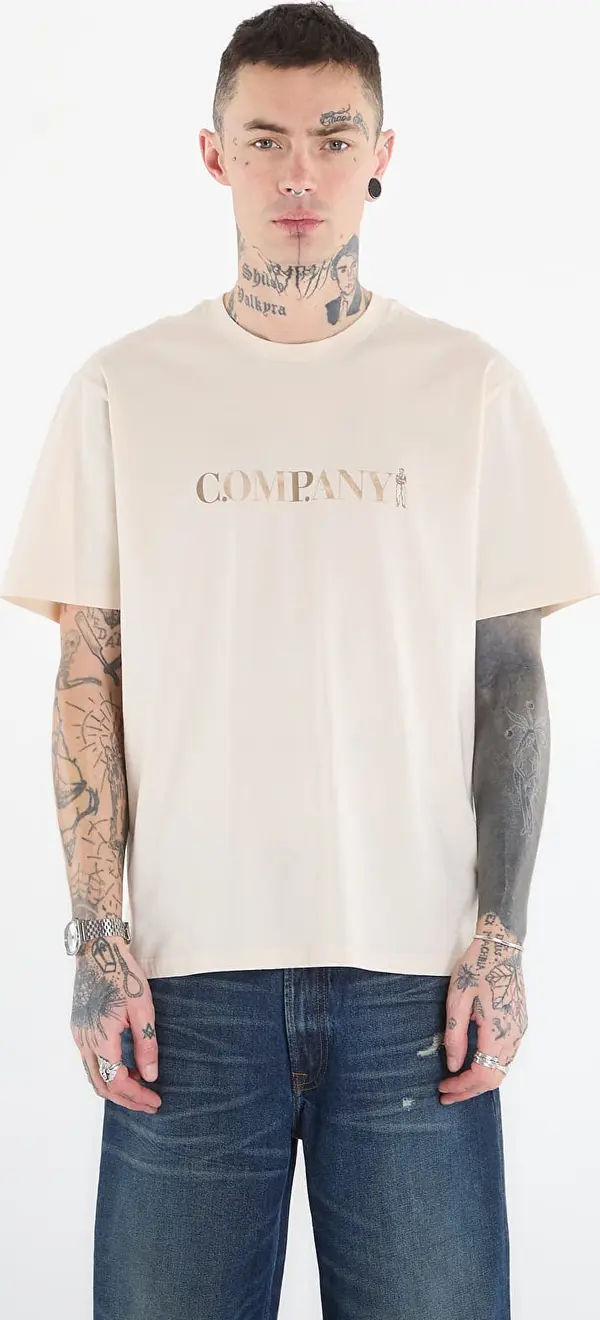 C.P. Company Majice C.P. Company 30/1 Jersey Short Sleeve Logo T-Shir Frozen Dew/ White XL