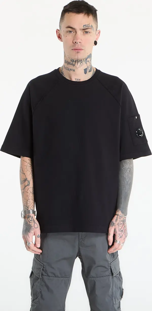 C.P. Company Majice C.P. Company Light Fleece Short Sleeve Sweatshirt Black S