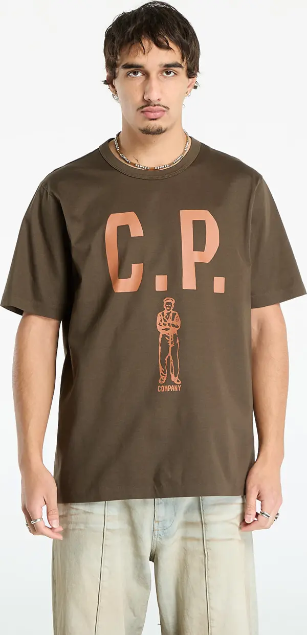 C.P. Company Majice C.P. Company Mercerized 30/2 Jersey Twisted Short Sleeve Logo T-Shirt Ivy Green XXL