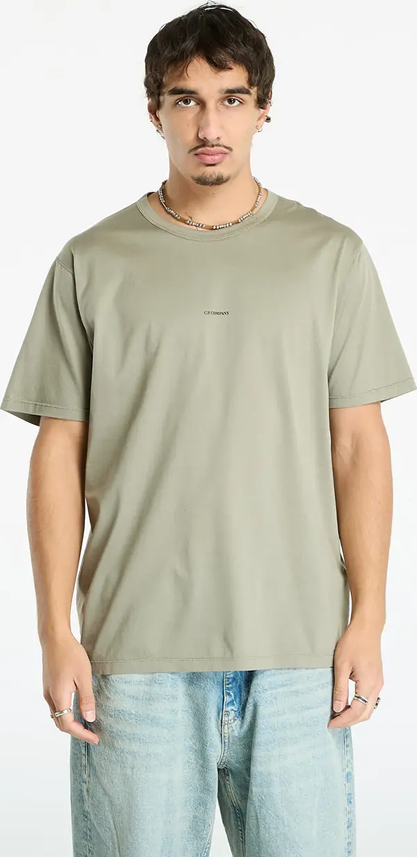 C.P. Company Majice C.P. Company Mercerized 70/2 Jersey Gasato Short Sleeve Logo T-Shirt Fungi Grey L
