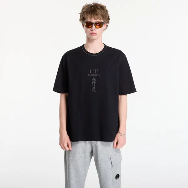 C.P. Company Majice C.P. Company Mercerized Jersey 30/2 Twisted Short Sleeve Logo T-Shirt Black L